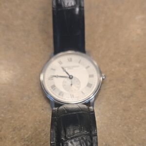 Classic Men’s Black Leather Strap Dress Watch